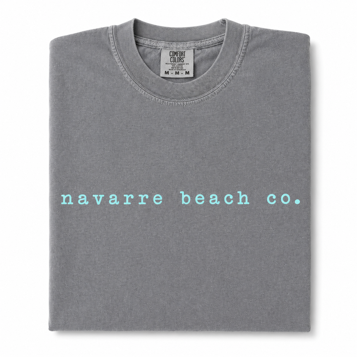 Navarre Beach tee in grey with shell Nico design