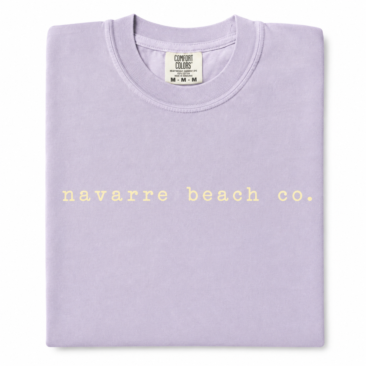 OG Shell tee in yellow with teal navarre beach co. design